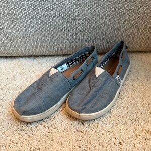 Toms Kids Shoes in Blue-Gray and Tan
